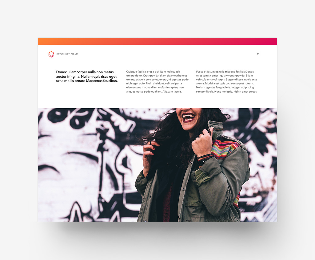 Horizontal Brochure – Text over Bleed Photo