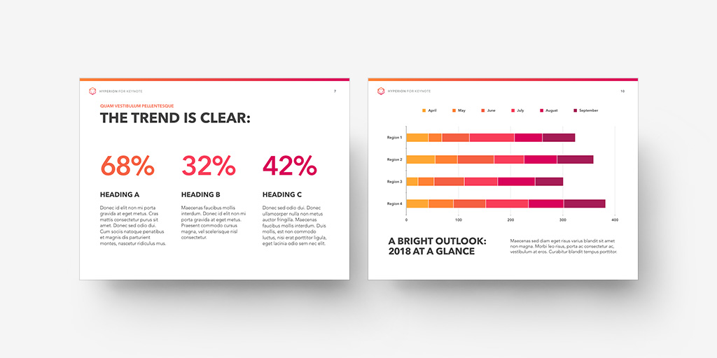 3 Percentage Comparison and default Chart Styles preview - SD format