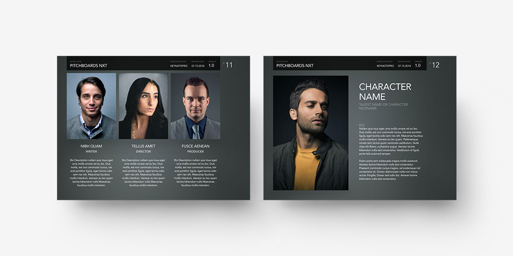 Crew and Character Bio Slides - SD format