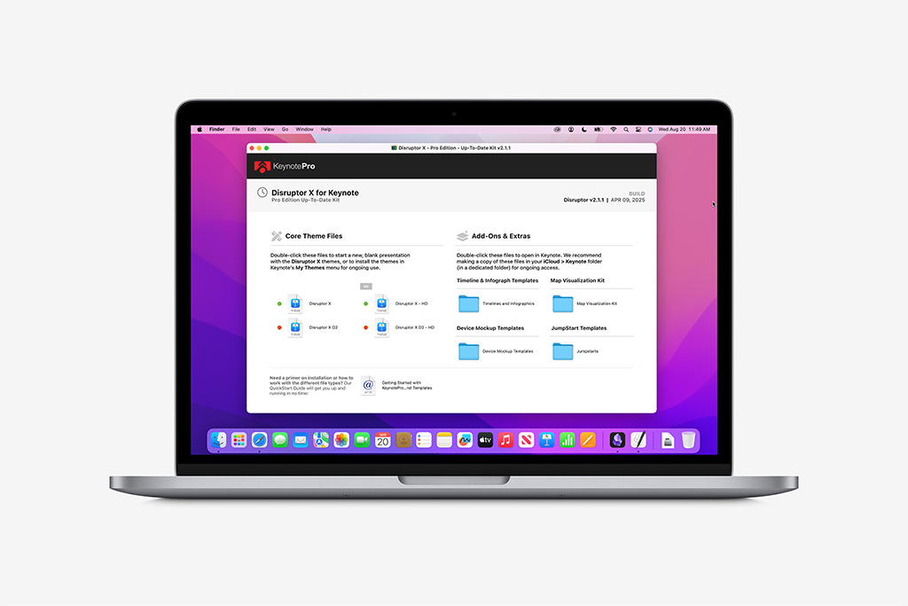 KeynotePro v4: an Up-to-Date Disk Image (DMG) in MacOS