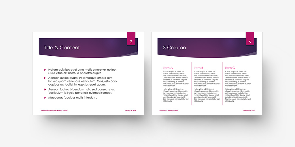 Ion Boardroom Theme - Default Variant, Mixed Slides in SD Format