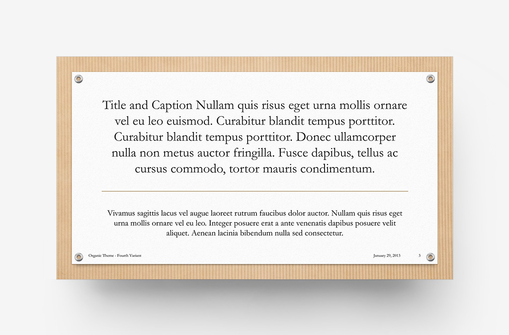 Organic Theme - Variant 3, Title and Caption slide