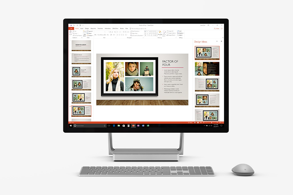 Gallery Theme presentation showing 1-4 image variants with suggestions