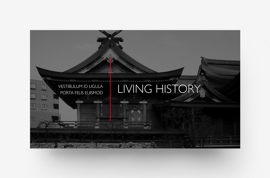 Gallery Theme Title slide - Contrast B+W style