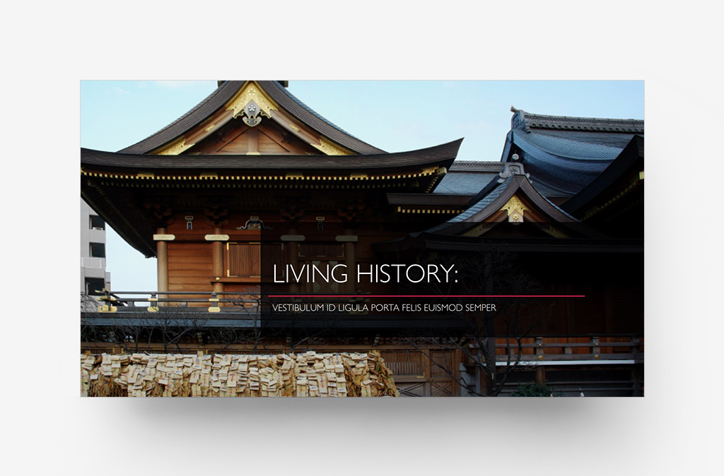 Gallery Theme Title slide - Layered / Banded style