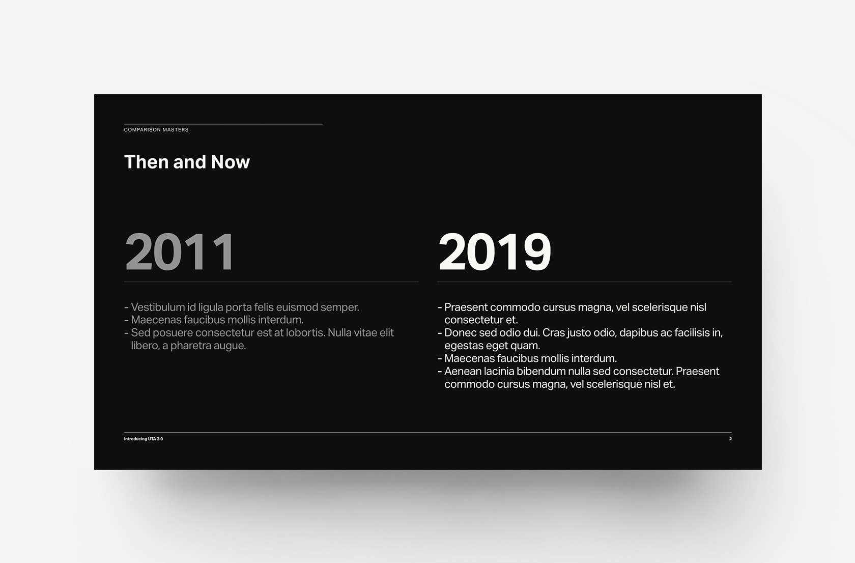 Then and Now comparison setup - Frame Dark System